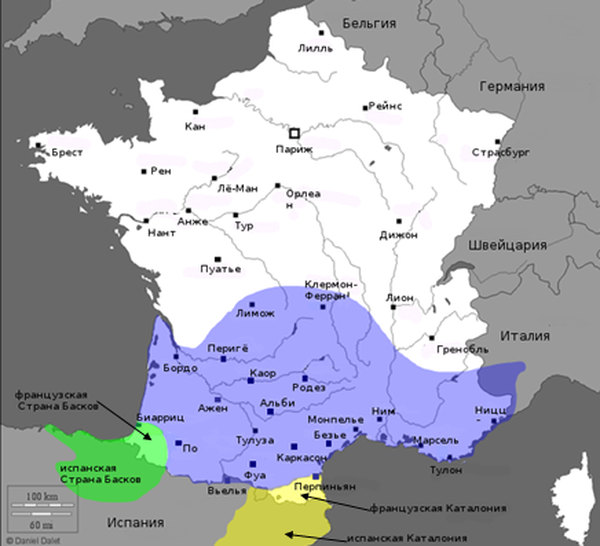окситания на карте франции